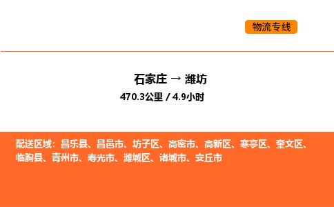 石家庄到潍坊物流公司/实时报价(省市县+乡镇-闪+送)