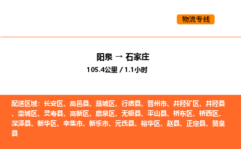 阳泉到石家庄物流公司/整车零担(全境一站达)