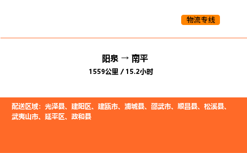 阳泉到南平物流公司/整车零担(全境一站达) 阳泉到南平物流公司/整车零担(全境一站达)