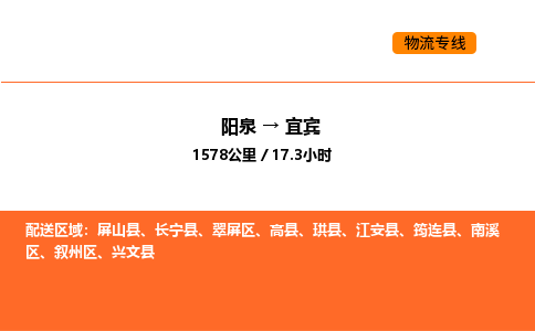 阳泉到宜宾物流公司/整车零担(全境一站达)