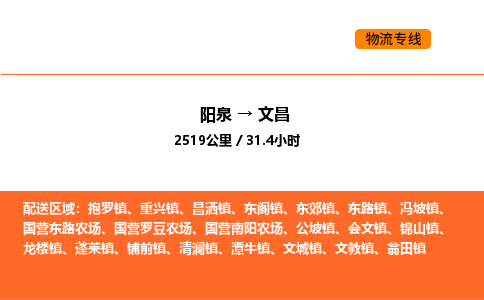 阳泉到文昌物流公司/整车零担(全境一站达) 阳泉到文昌物流公司/整车零担(全境一站达)