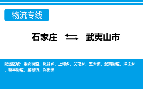 石家庄到武夷山市物货运公司-节假日无休发车，价格合理！