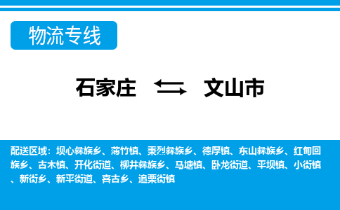 石家庄到文山市物货运公司-节假日无休发车，价格合理！