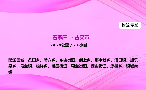 石家庄到古交市物流公司-专线直达 石家庄到古交市物流公司-专线直达