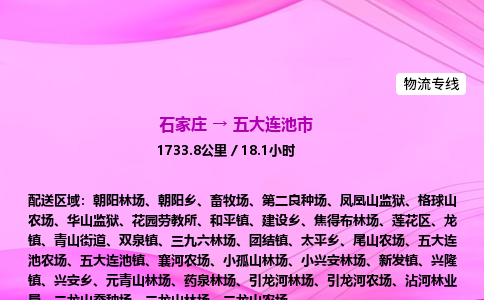 石家庄到五大连池市物流公司-专线直达