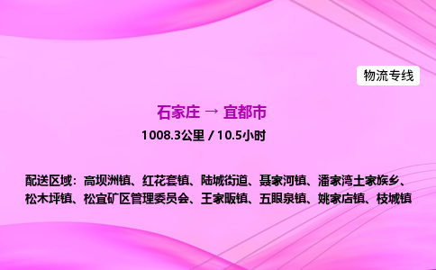 石家庄到宜都市物流公司-专线直达