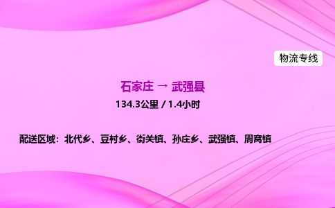 石家庄到武强县物流公司-货运专线2026省市县<高效准时>