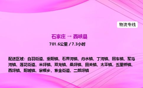石家庄到西峡县物流公司-货运专线2026省市县<高效准时> 石家庄到西峡县物流公司-货运专线2026省市县<高效准时>