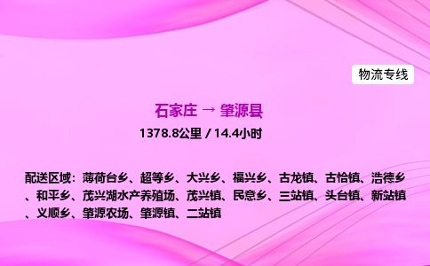 石家庄到肇源县物流公司-货运专线2026省市县<高效准时>