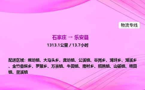 石家庄到乐安县物流公司-货运专线2026省市县<高效准时>