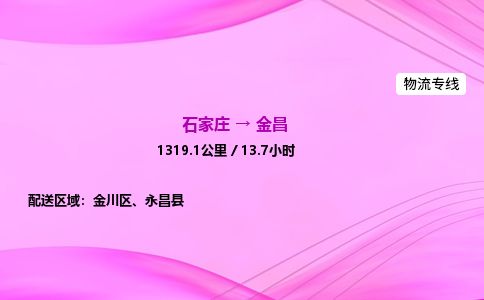 石家庄到金昌物流公司-货运专线2026省市县<高效准时>