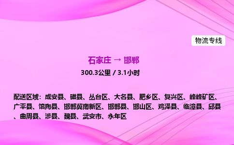 石家庄到邯郸物流公司2026全境直达特快物流专线