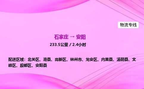 石家庄到安阳物流公司2026全境直达特快物流专线
