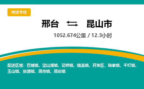 邢台到昆山市物流公司-搬家行李托运2026(专线快运/全境直达)