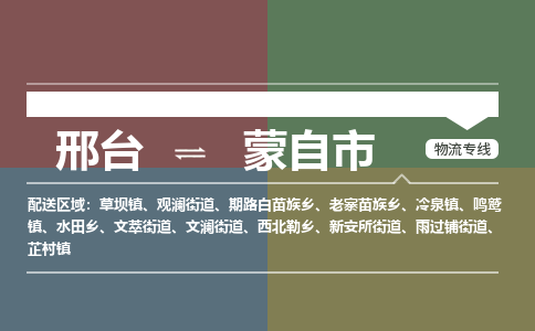 邢台到蒙自市物流公司-搬家行李托运2026(专线快运/全境直达) 邢台到蒙自市物流公司-搬家行李托运2026(专线快运/全境直达)