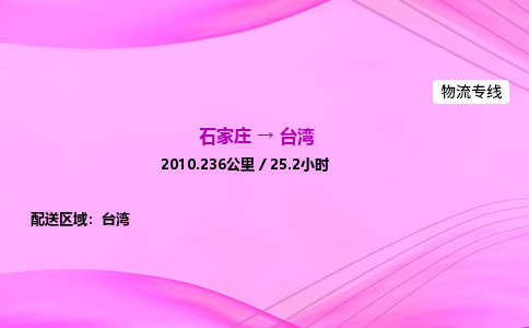 石家庄到台湾物流公司2026全境直达特快物流专线