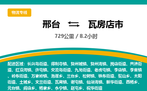 邢台到瓦房店市物流公司-搬家行李托运2026(专线快运/全境直达)