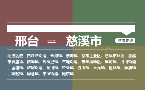 邢台到慈溪市物流公司-搬家行李托运2026(专线快运/全境直达)