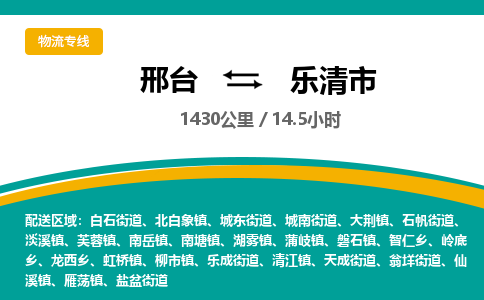 邢台到乐清市物流公司-搬家行李托运2026(专线快运/全境直达)