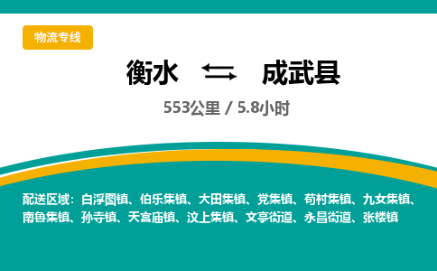 衡水到成武县物流公司-搬家行李托运2026(专线快运/全境直达)