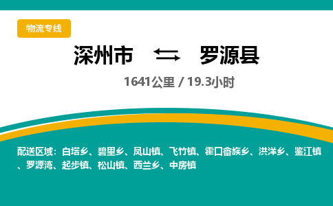 深州到罗源县物流公司-搬家行李托运2026(专线快运/全境直达)