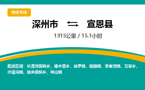 深州到宣恩县物流公司-搬家行李托运2026(专线快运/全境直达)
