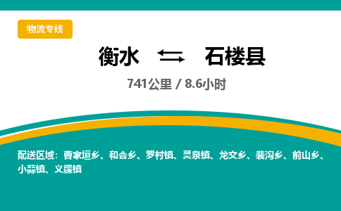 衡水到石楼县物流公司-搬家行李托运2026(专线快运/全境直达)