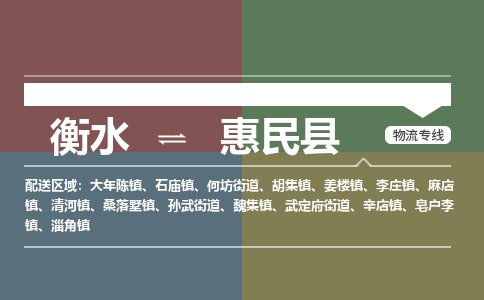 衡水到惠民县物流公司-搬家行李托运2026(专线快运/全境直达)